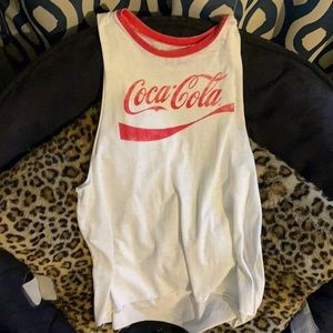 new with tags size L rue 21 white & red coca cola muscle tee never worn